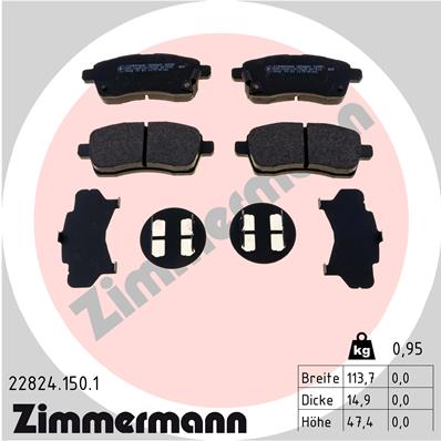 ZIMMERMANN Fékbetét, mind 22824.150.1_ZIM