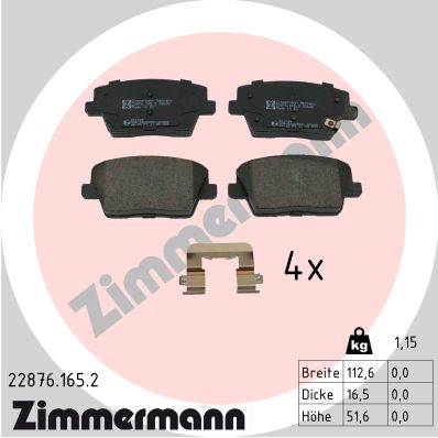 ZIMMERMANN Fékbetét, mind 22876.165.2_ZIM