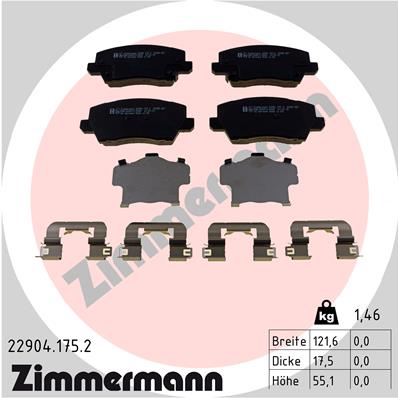 ZIMMERMANN Fékbetét, mind 22904.175.2_ZIM