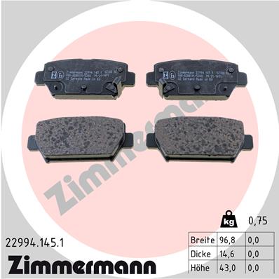 ZIMMERMANN Fékbetét, mind 22994.145.1_ZIM