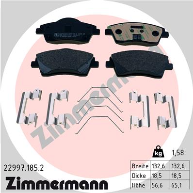 ZIMMERMANN Fékbetét, mind 22997.185.2_ZIM