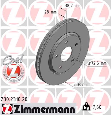 ZIMMERMANN Első féktárcsa 230.2310.20_ZIM