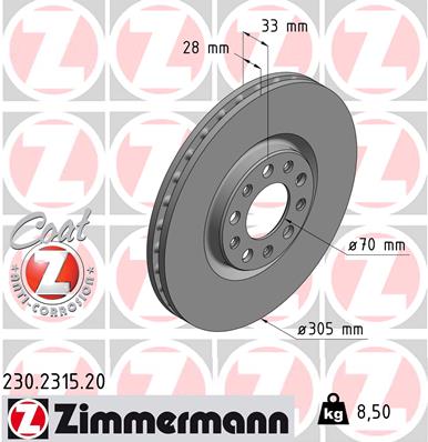 ZIMMERMANN Első féktárcsa 230.2315.20_ZIM