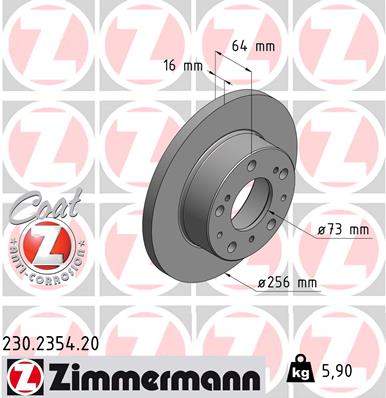 ZIMMERMANN Első féktárcsa 230.2354.20_ZIM