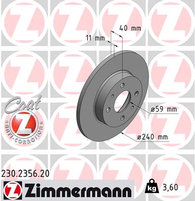 ZIMMERMANN Féktárcsa, mind 230.2356.20_ZIM