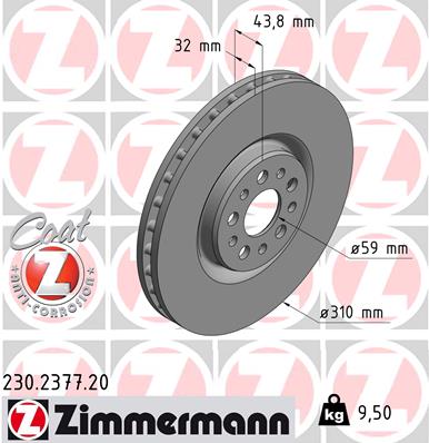 ZIMMERMANN Első féktárcsa 230.2377.20_ZIM