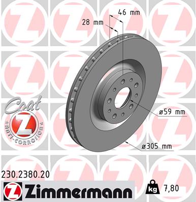 ZIMMERMANN Első féktárcsa 230.2380.20_ZIM