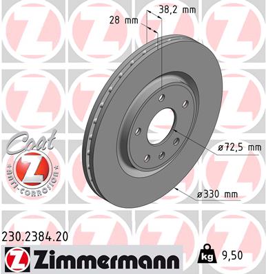 ZIMMERMANN Első féktárcsa 230.2384.20_ZIM