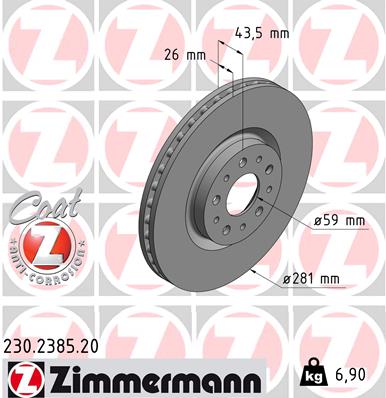 ZIMMERMANN Féktárcsa, mind 230.2385.20_ZIM