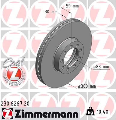 ZIMMERMANN Első féktárcsa 230.6267.20_ZIM