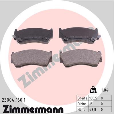 ZIMMERMANN Első fékbetét 23004.160.1_ZIM