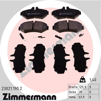 ZIMMERMANN Hátsó fékbetét 23021.190.2_ZIM