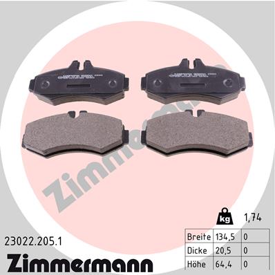 ZIMMERMANN Első fékbetét 23022.205.1_ZIM