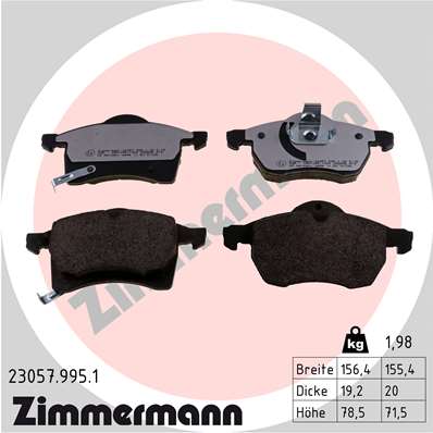 ZIMMERMANN Fékbetét, mind 23057.995.1_ZIM