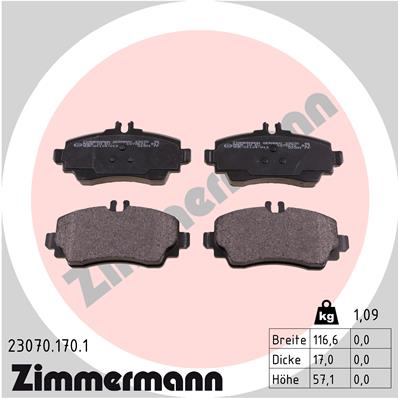 ZIMMERMANN Első fékbetét 23070.170.1_ZIM