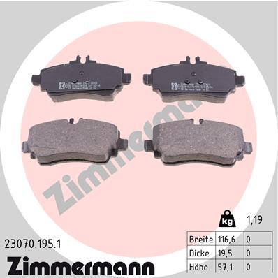 ZIMMERMANN Első fékbetét 23070.195.1_ZIM