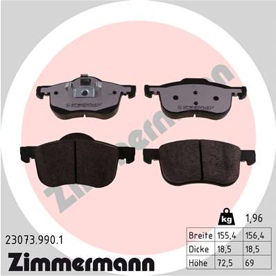 ZIMMERMANN Fékbetét, mind 23073.990.1_ZIM