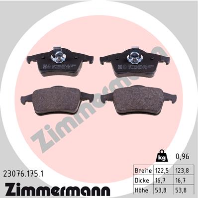 ZIMMERMANN Hátsó fékbetét 23076.175.1_ZIM