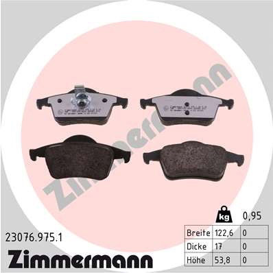 ZIMMERMANN Fékbetét, mind 23076.975.1_ZIM