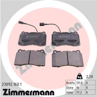 ZIMMERMANN Első fékbetét 23092.160.1_ZIM