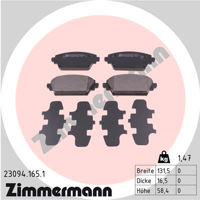 ZIMMERMANN Első fékbetét 23094.165.1_ZIM