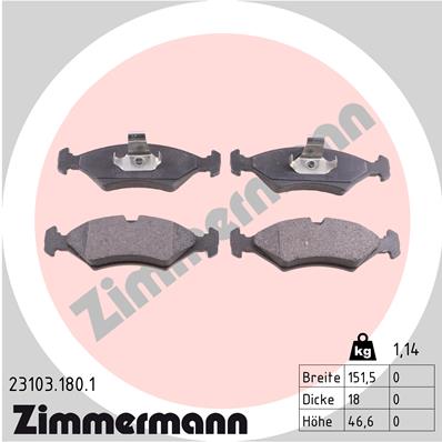 ZIMMERMANN Első fékbetét 23103.180.1_ZIM