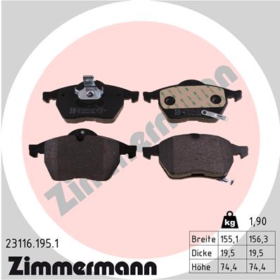 ZIMMERMANN 23116.195.1_ZIM Első fékbetét