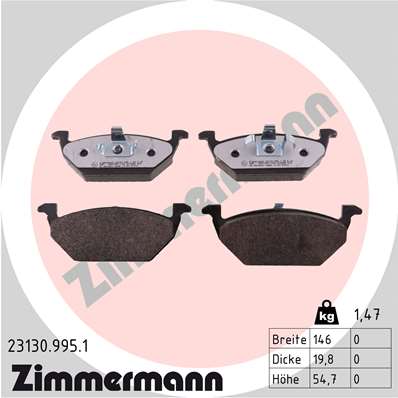 ZIMMERMANN Első fékbetét 23130.995.1_ZIM