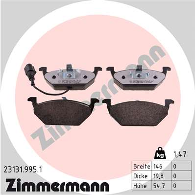 ZIMMERMANN Első fékbetét 23131.995.1_ZIM