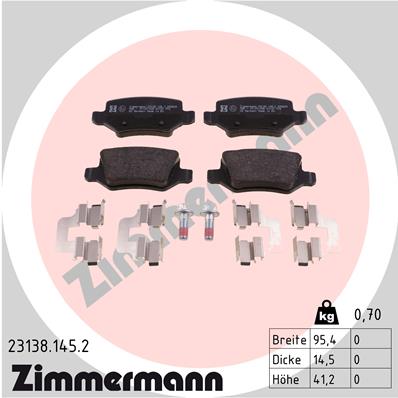 ZIMMERMANN Hátsó fékbetét 23138.145.2_ZIM