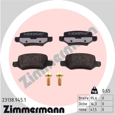 ZIMMERMANN Hátsó fékbetét 23138.945.1_ZIM