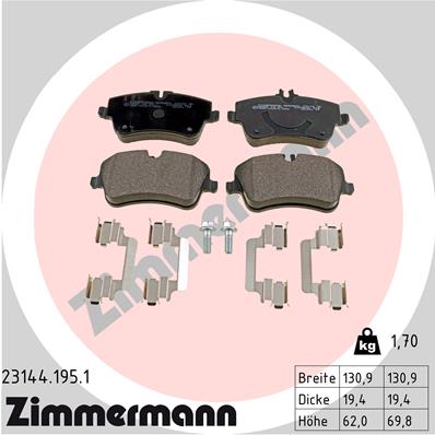 ZIMMERMANN Első fékbetét 23144.195.1_ZIM