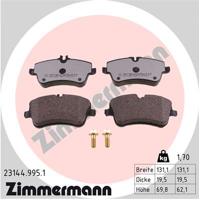 ZIMMERMANN Első fékbetét 23144.995.1_ZIM