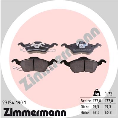 ZIMMERMANN Első fékbetét 23154.190.1_ZIM