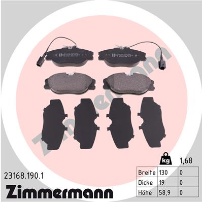 ZIMMERMANN Első fékbetét 23168.190.1_ZIM