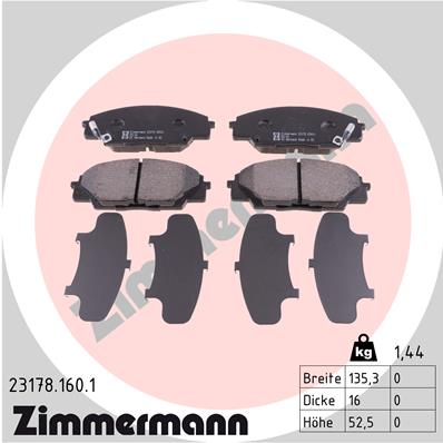 ZIMMERMANN Első fékbetét 23178.160.1_ZIM