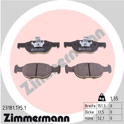 ZIMMERMANN Első fékbetét 23181.175.1_ZIM