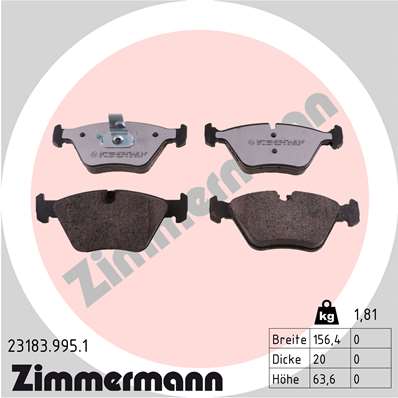 ZIMMERMANN Fékbetét, mind 23183.995.1_ZIM