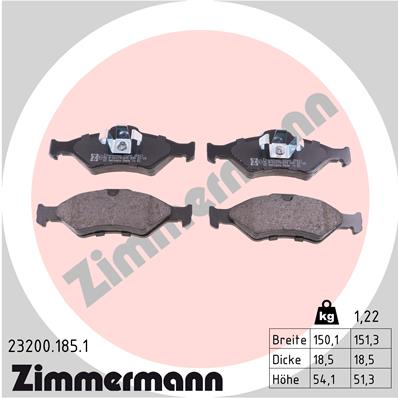 ZIMMERMANN Első fékbetét 23200.185.1_ZIM