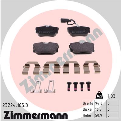 ZIMMERMANN Hátsó fékbetét 23224.165.3_ZIM