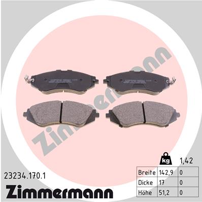 ZIMMERMANN Első fékbetét 23234.170.1_ZIM