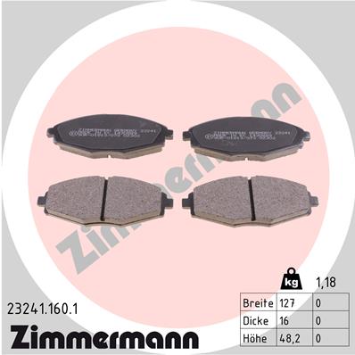 ZIMMERMANN Első fékbetét 23241.160.1_ZIM