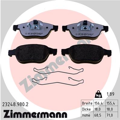 ZIMMERMANN Fékbetét, mind 23248.980.2_ZIM