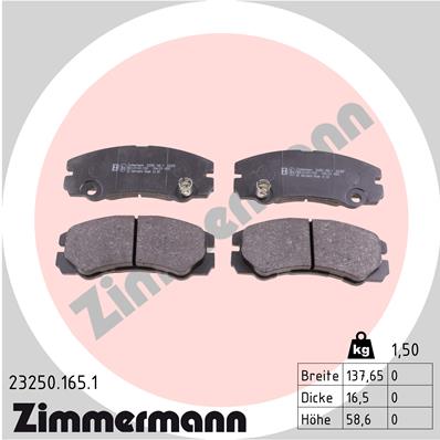 ZIMMERMANN Első fékbetét 23250.165.1_ZIM