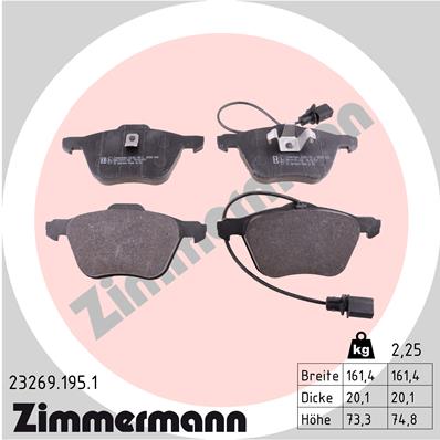 ZIMMERMANN Első fékbetét 23269.195.1_ZIM