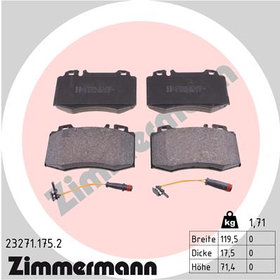 ZIMMERMANN Első fékbetét 23271.175.2_ZIM