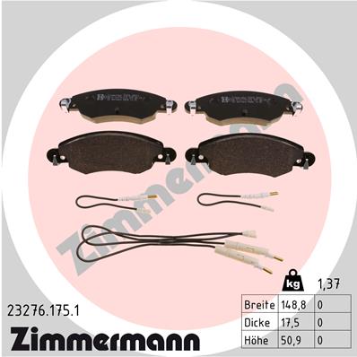 ZIMMERMANN Első fékbetét 23276.175.1_ZIM