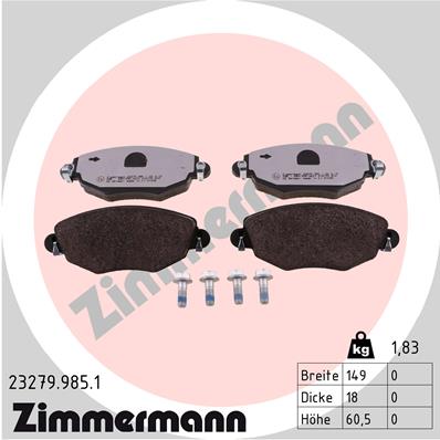 ZIMMERMANN Első fékbetét 23279.985.1_ZIM