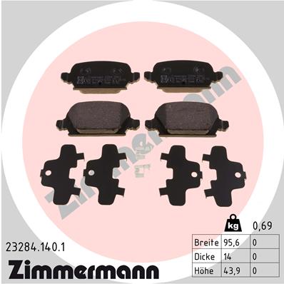 ZIMMERMANN Hátsó fékbetét 23284.140.1_ZIM