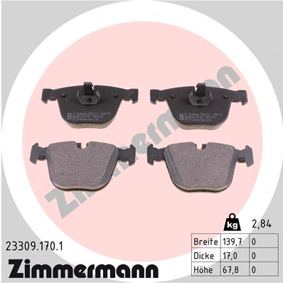 ZIMMERMANN Hátsó fékbetét 23309.170.1_ZIM